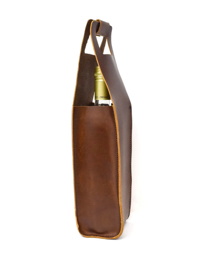 Full Leather Wine Bottle Tote