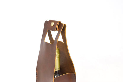 Full Leather Wine Bottle Tote