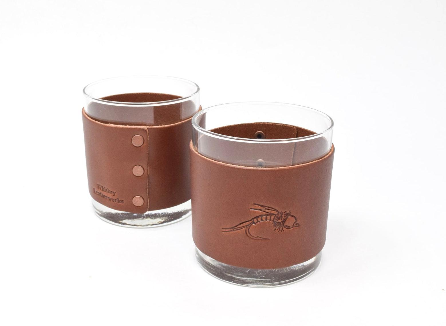 Fly Stamped Rocks Glasses - Whiskey Leatherworks
