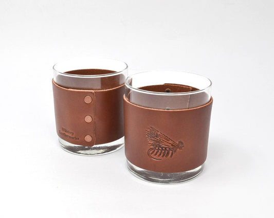 Fly Stamped Rocks Glasses - Whiskey Leatherworks