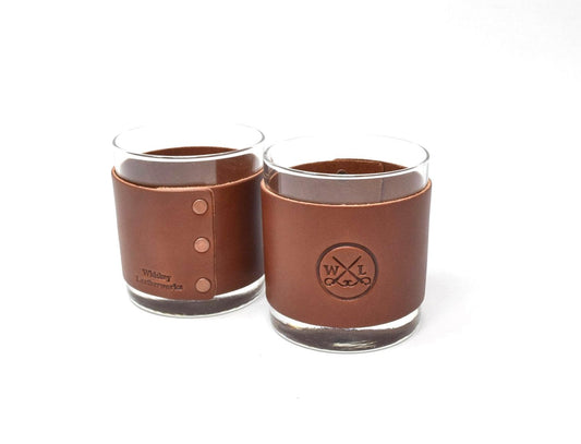 Leather Rocks Glass & Coaster Bundle