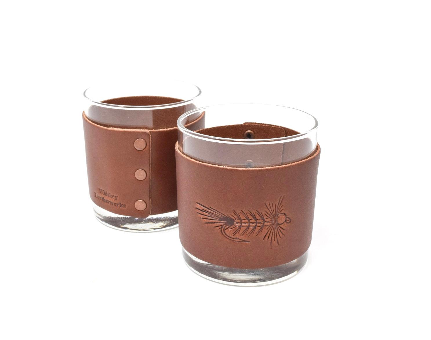 Fly Stamped Rocks Glasses - Whiskey Leatherworks