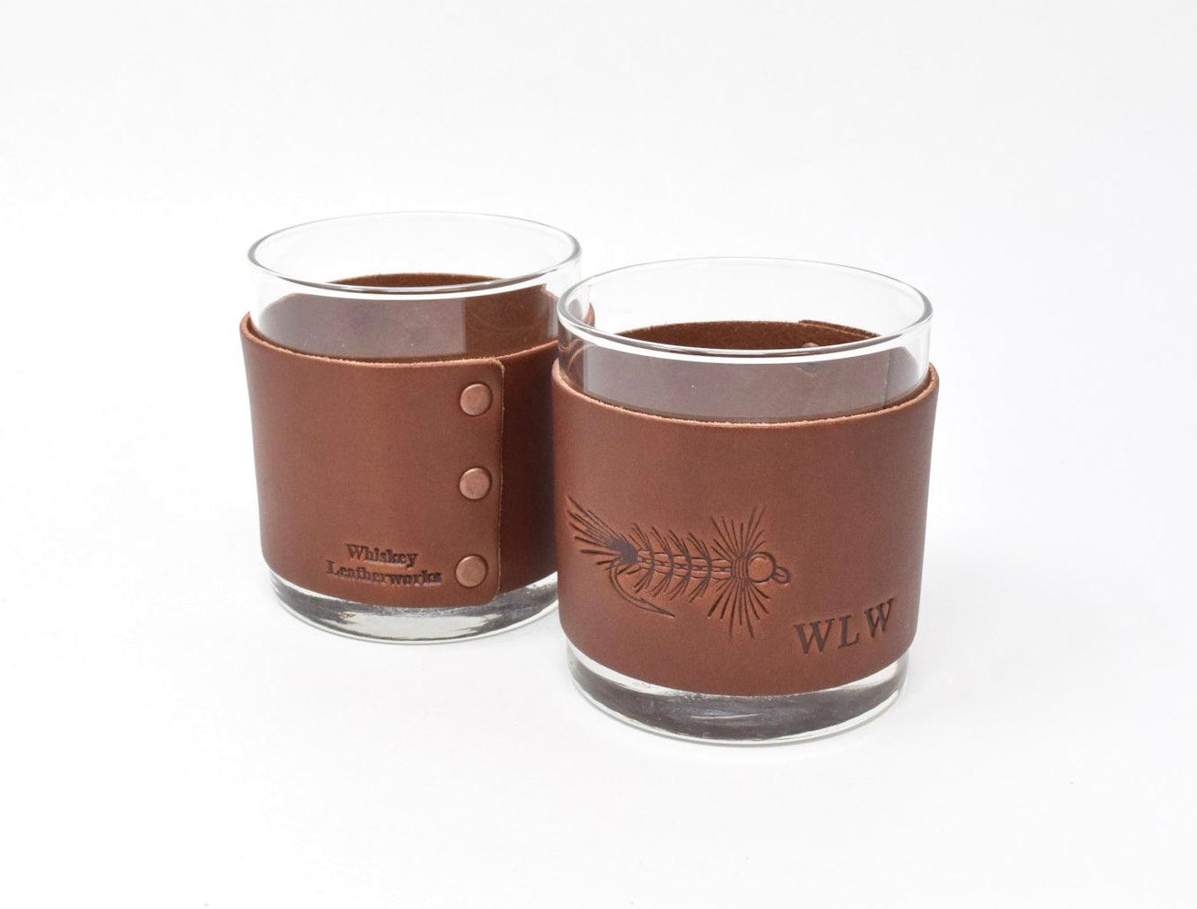 Fly Stamped Rocks Glasses - Whiskey Leatherworks