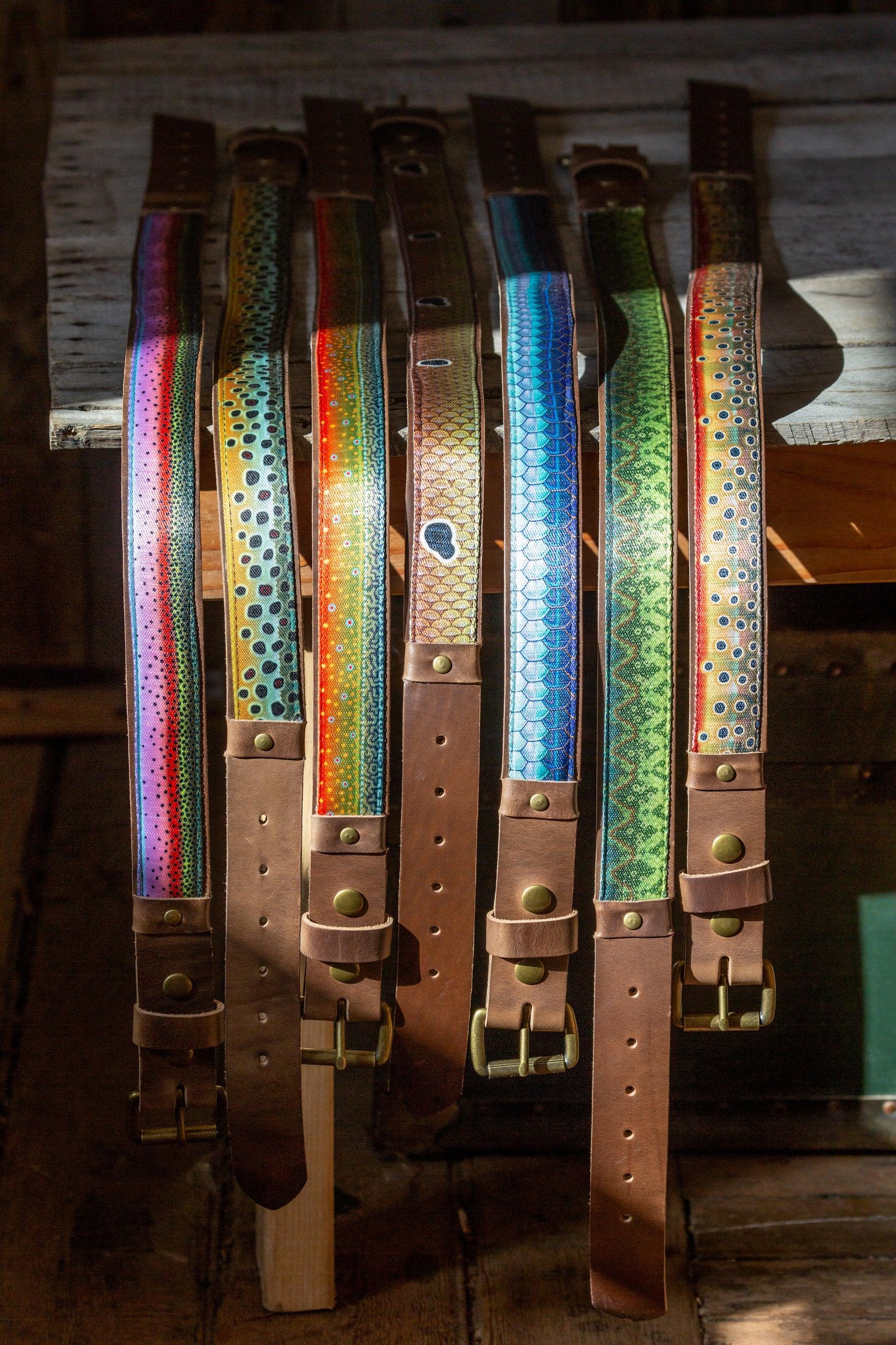 The Fish & Upland Print Belts - Whiskey Leatherworks