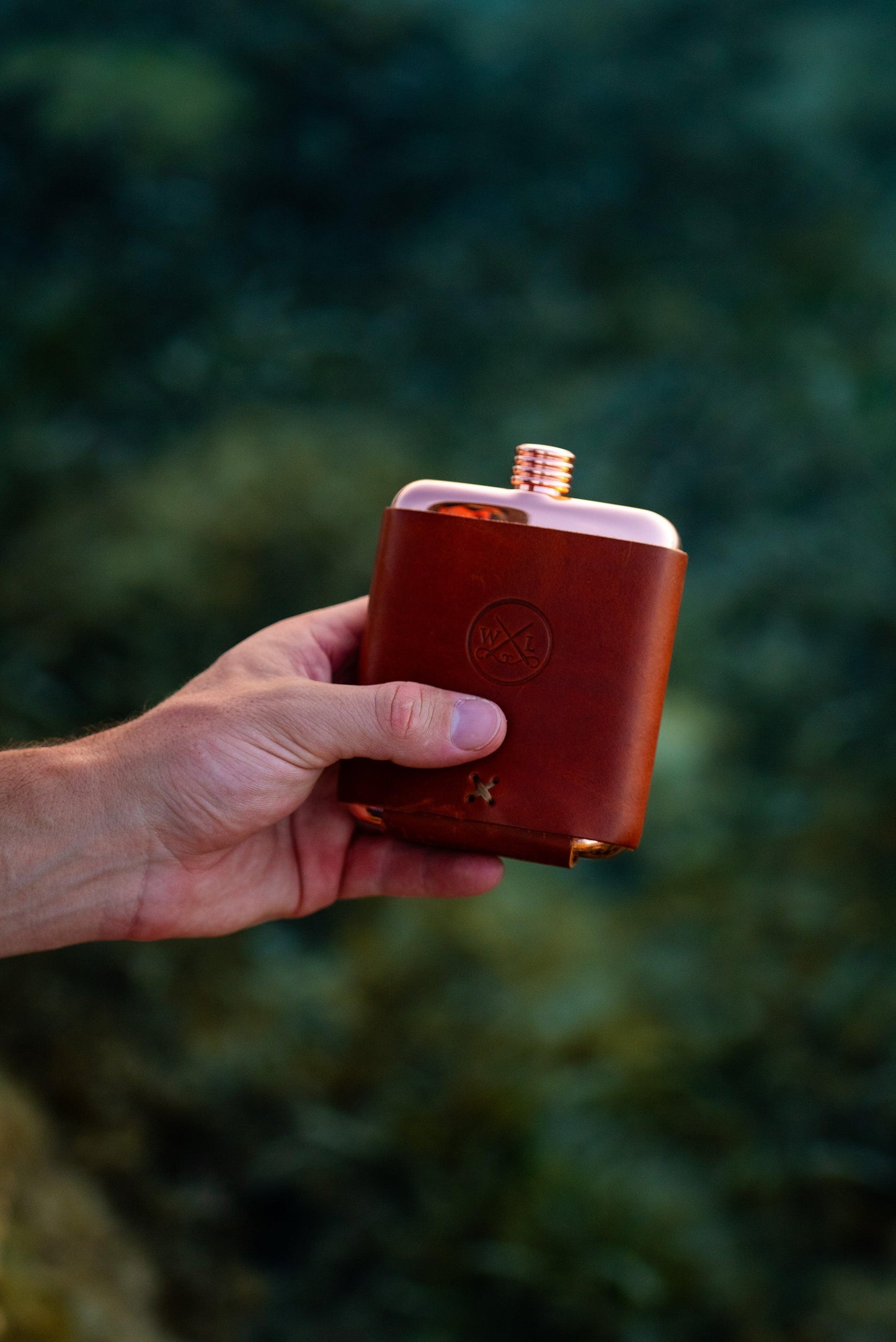The Clark Fork Copper Flask - Whiskey Leatherworks