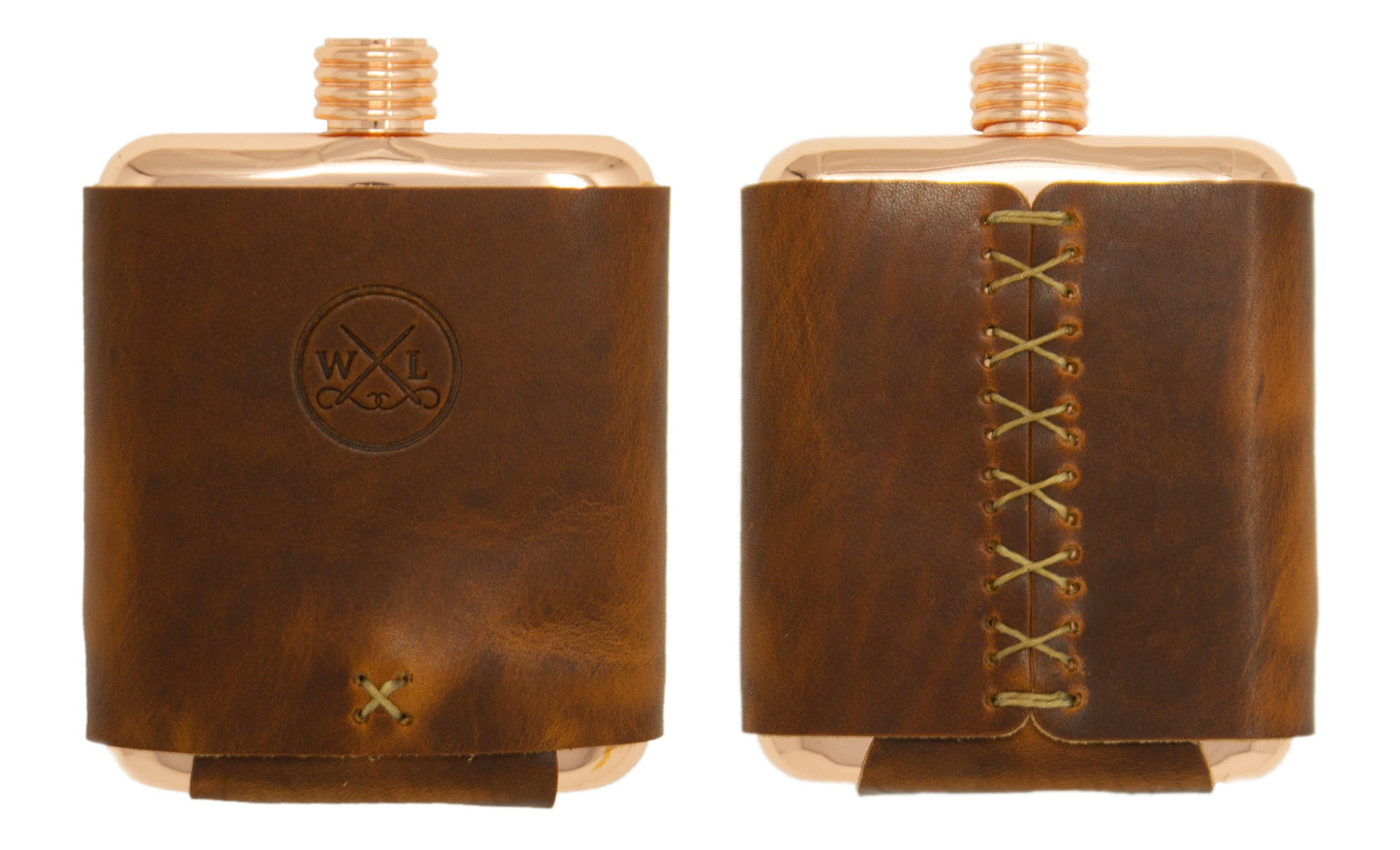 The Clark Fork Copper Flask - Whiskey Leatherworks