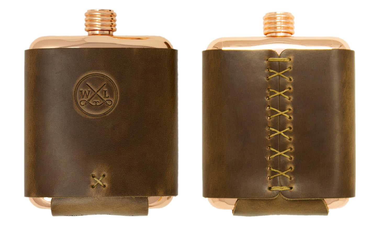 The Clark Fork Copper Flask - Whiskey Leatherworks