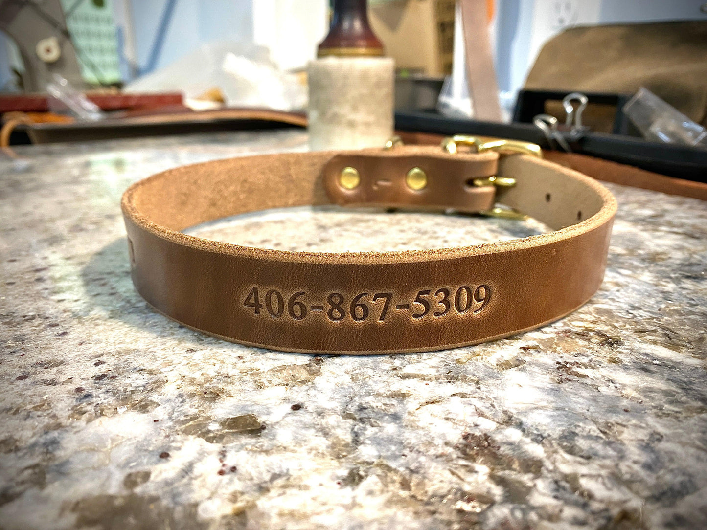 Full Leather Dog Collar - Whiskey Leatherworks