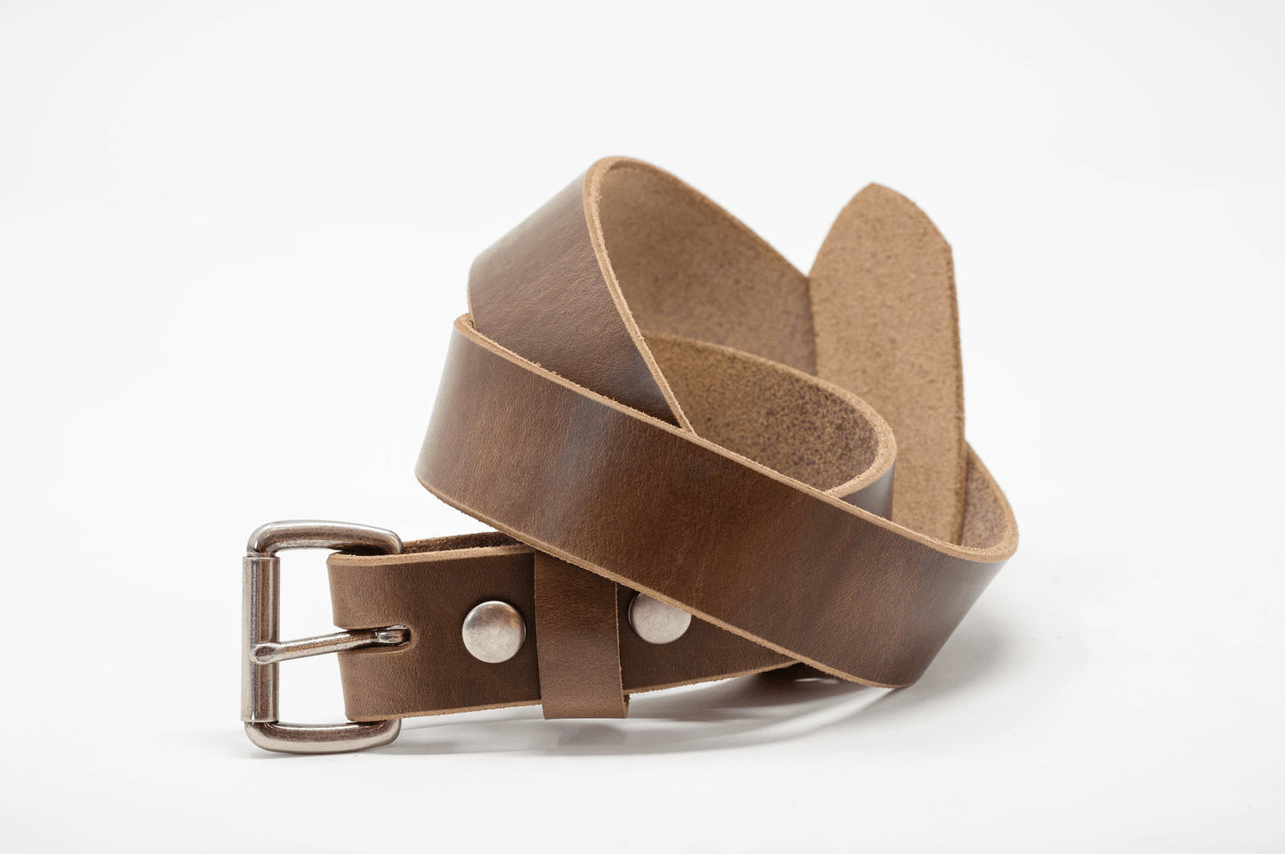 Antique Nickel Roller Buckle Belts - Whiskey Leatherworks