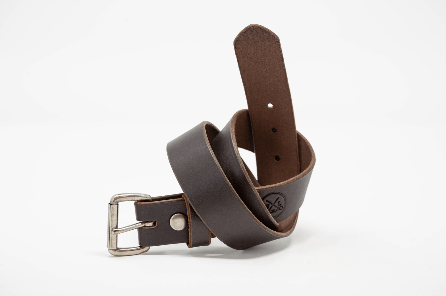 Antique Nickel Roller Buckle Belts - Whiskey Leatherworks