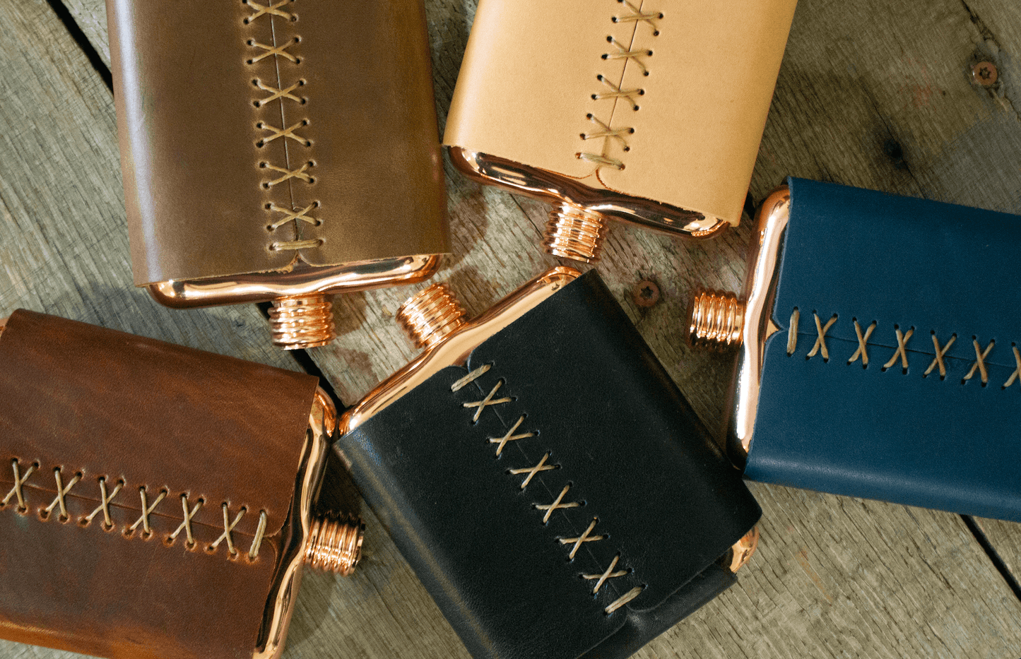 The Clark Fork Copper Flask - Whiskey Leatherworks