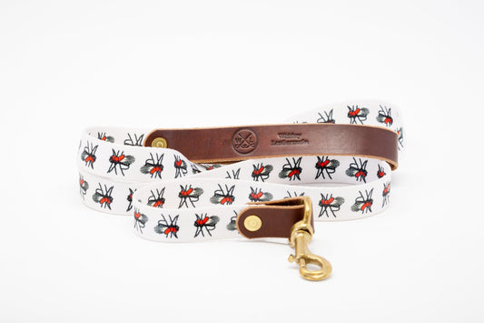 Fixed Length - Fly-Print Dog Leash - Wholesale - Whiskey Leatherworks