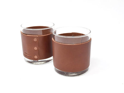 Leather Rocks Glass & Coaster Bundle