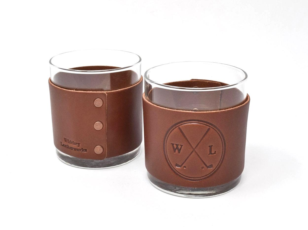 Leather Rocks Glass & Coaster Bundle
