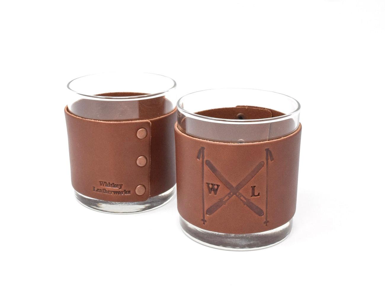 Leather Rocks Glass & Coaster Bundle