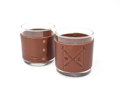 Leather Rocks Glass & Coaster Bundle