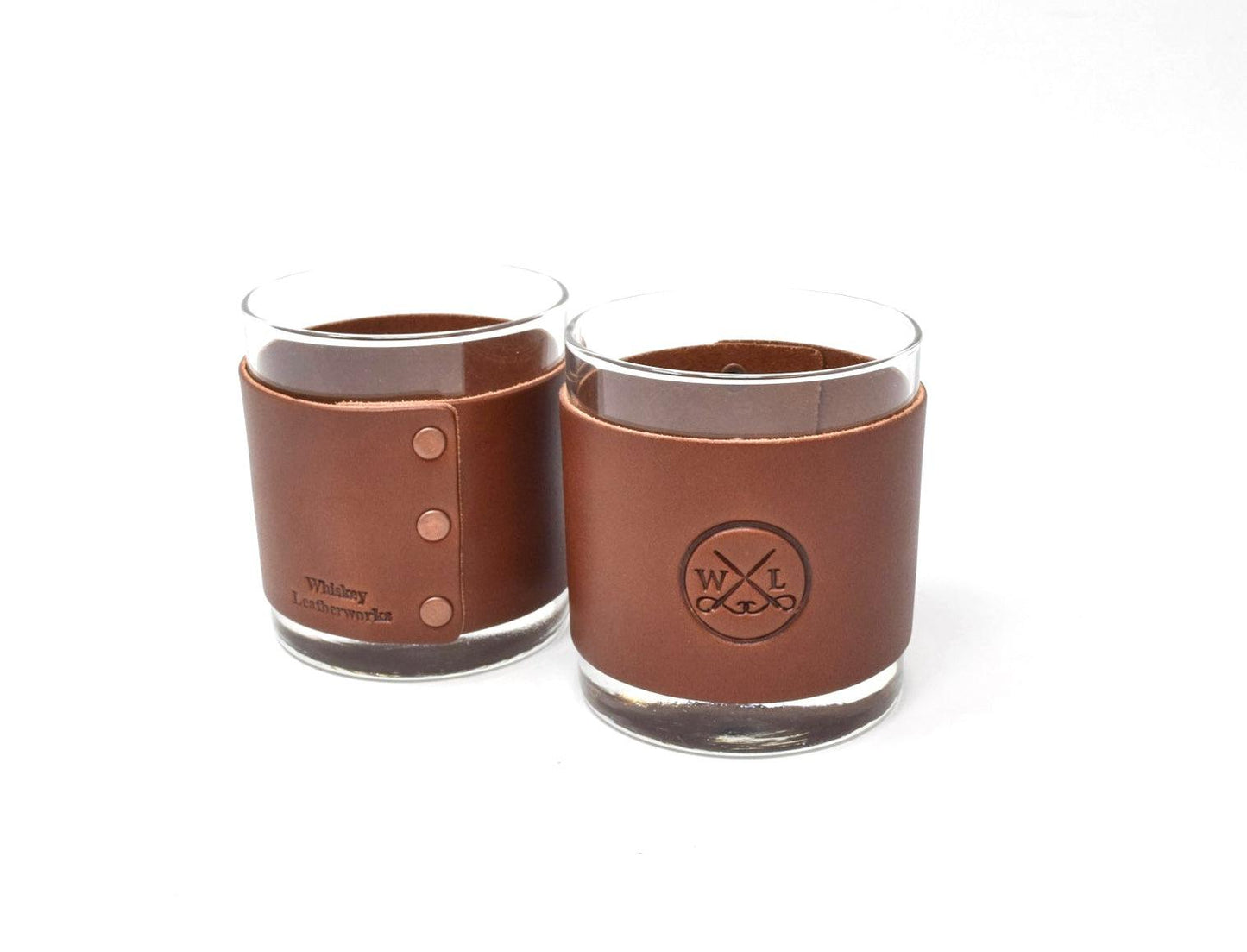 Leather Rocks Glass & Coaster Bundle