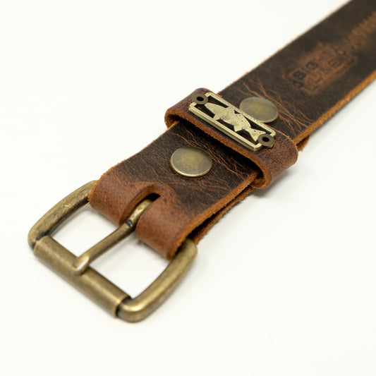 The Whiskey Leatherworks x  Sight Line Provisions 10-Year Redfish Belt