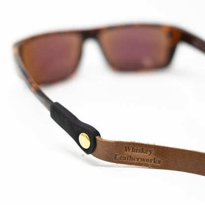 VIP Lounge - Leather Eyewear Retainer with Complimentary Monogram - Whiskey Leatherworks