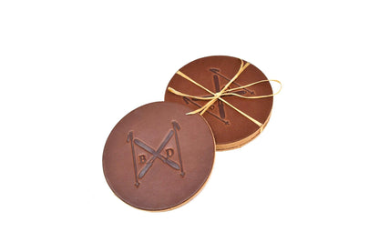 Leather Rocks Glass & Coaster Bundle
