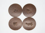 Fly-Stamped Leather Coaster Set