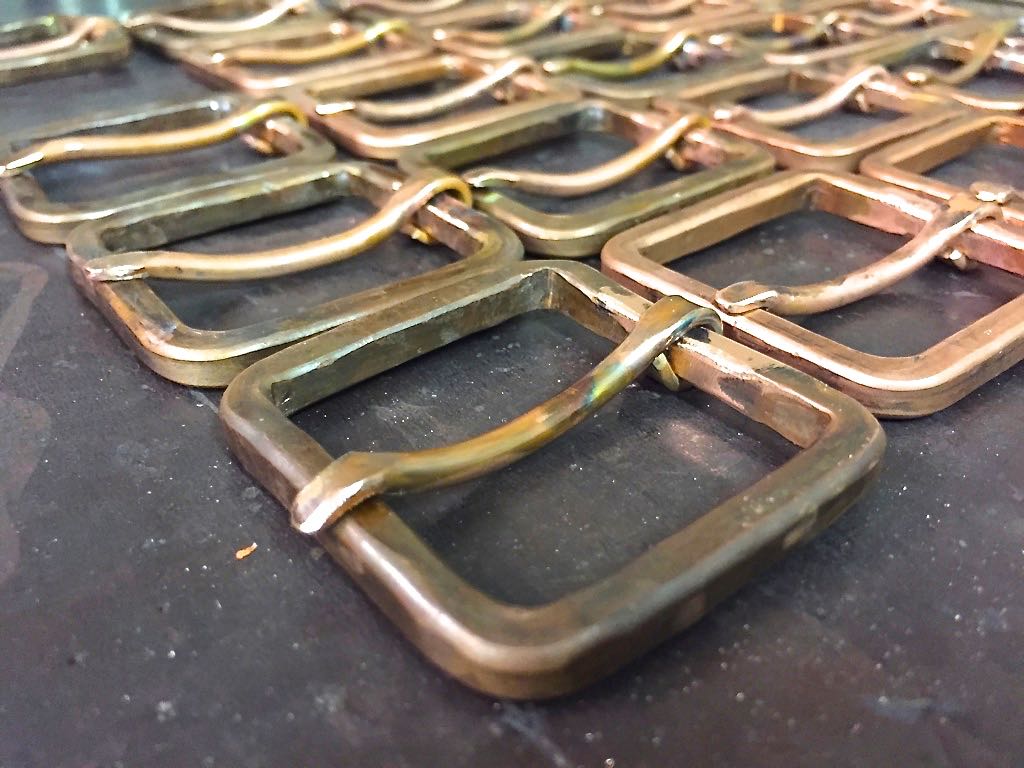 Square Rustic Copper Buckle Belts