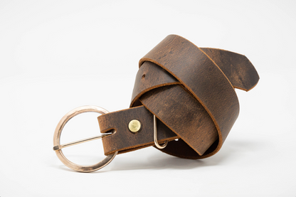 Circle Rustic Bronze Buckle Belts