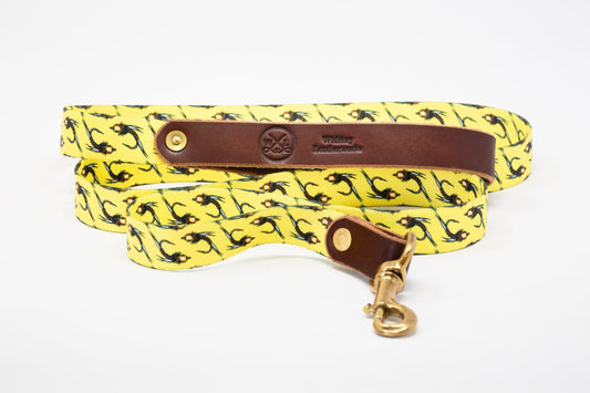 Fixed Length - Fly-Print Dog Leash - Wholesale - Whiskey Leatherworks