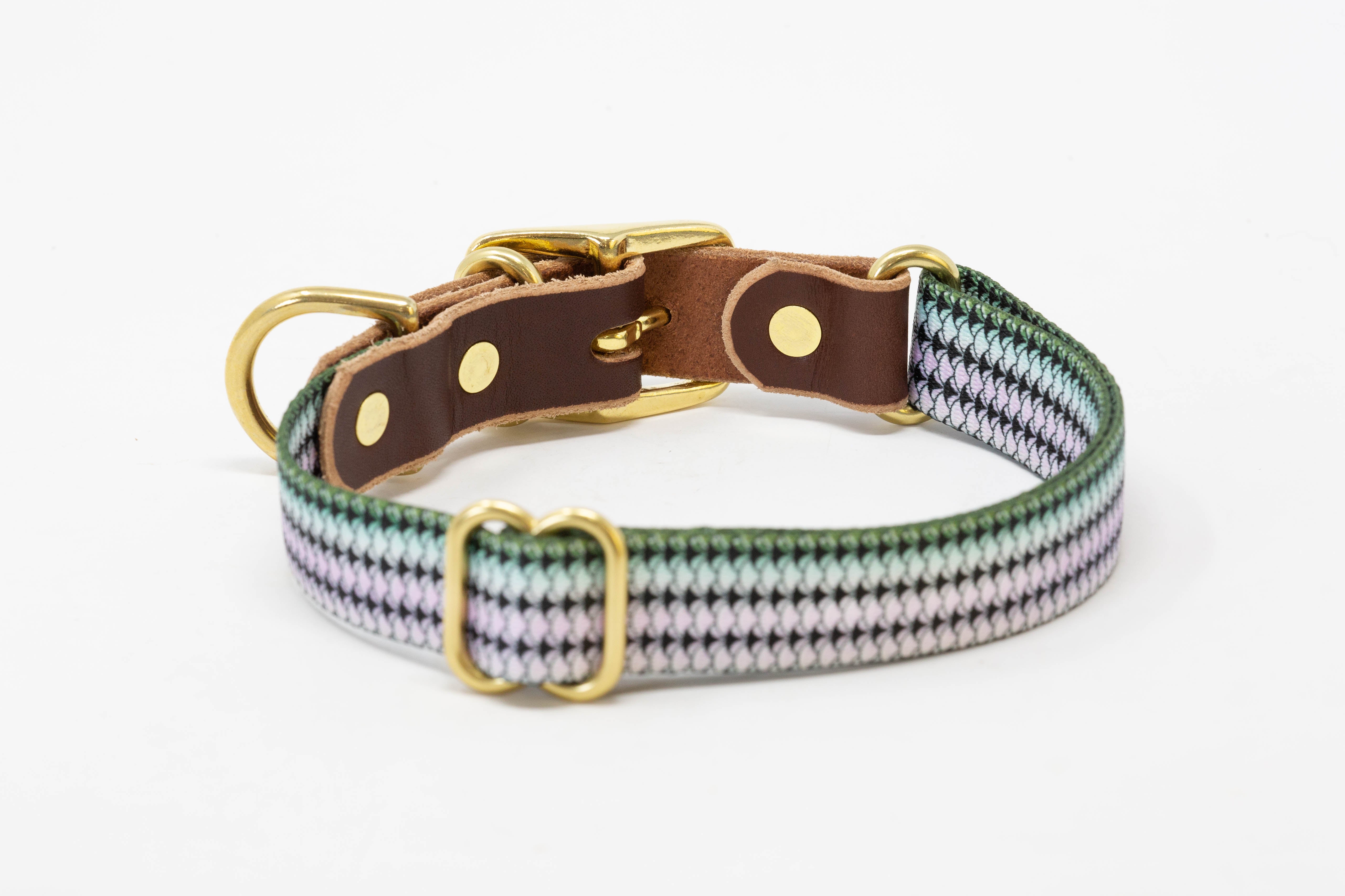 CAWAYI KENNEL Soft Genuine Leather Solid Dog Collar Adjustable