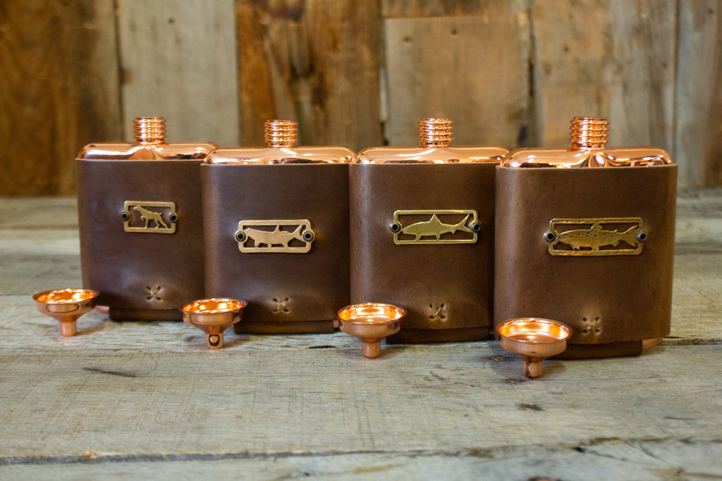 Sight Line Provisions & Whiskey Leatherworks Copper Flask - Lost Cast Edition