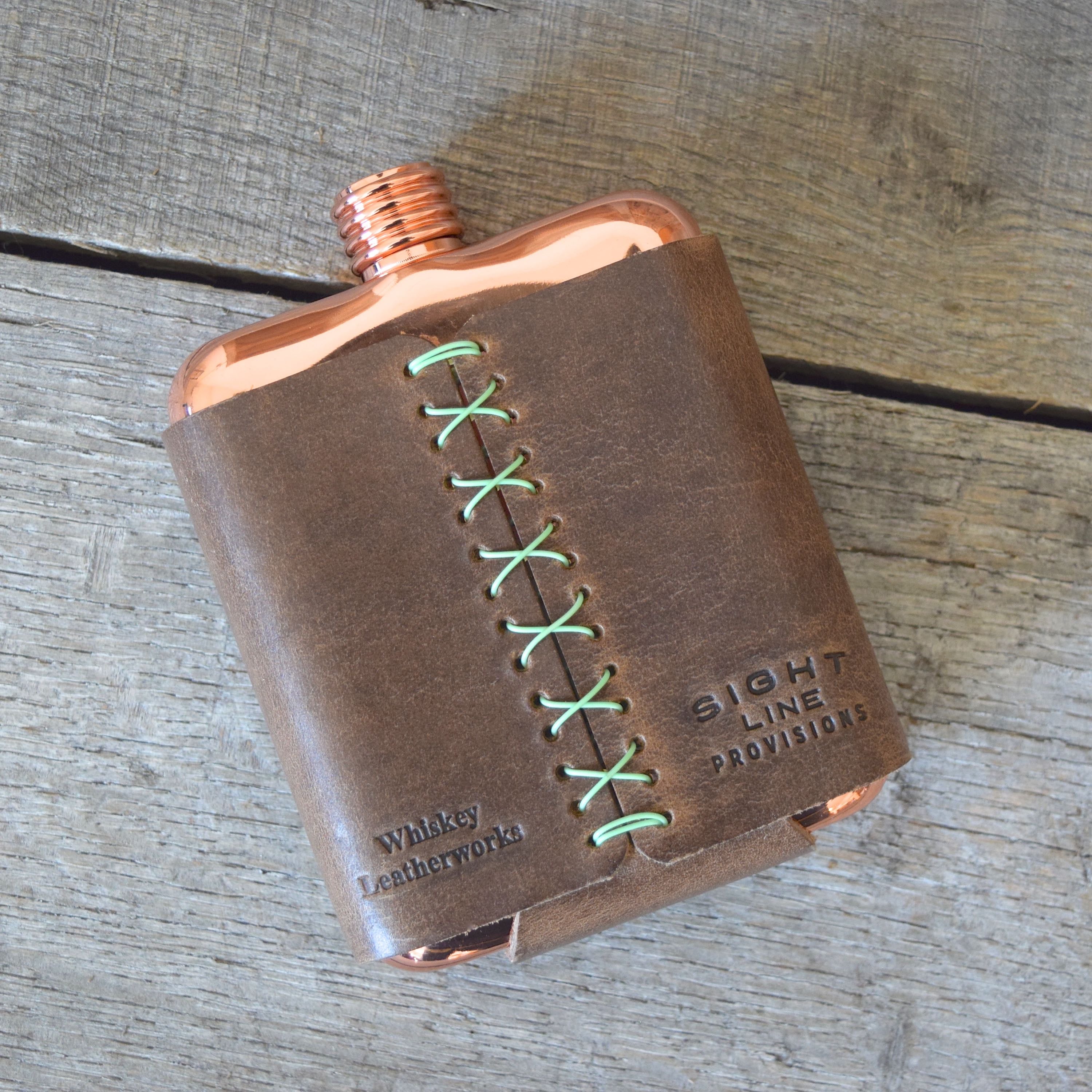 Sight Line Provisions & Whiskey Leatherworks Copper Flask - Lost Cast Edition